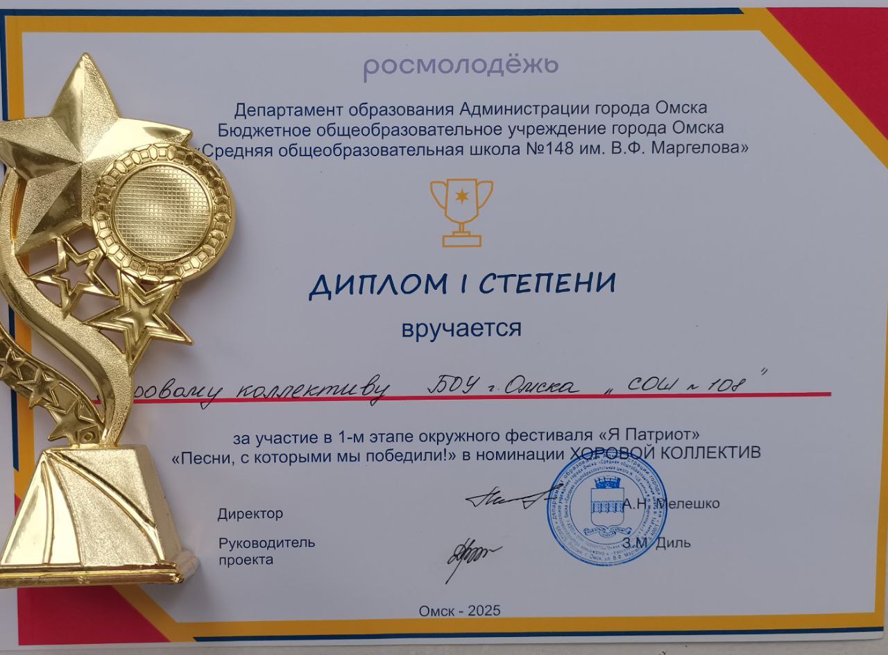 Победа творческого коллектива «Доминанта» в 1 этапе городского этапа фестиваля «Я Патриот!».